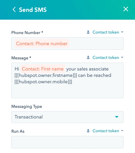 Sakari HubSpot Integration How to Send Personalized Contact Owner Messages